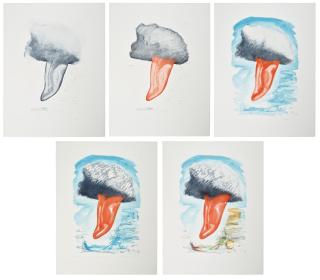 Claes Oldenburg - Tongue Cloud over London, with Thames Ball