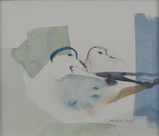 Claire Harkess - Two studies of Fulmar, St. Kilda and one of a shoreline sanderling