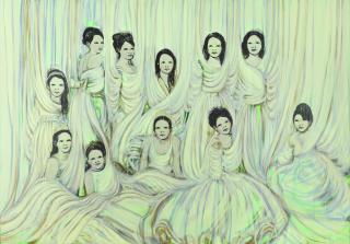 Claire Tabouret - Les Débutantes (vert de jaune)