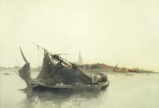 Clara Montalba - \'Thames barge\'