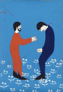 Clare E. Rojas - Untitled (Red Man And Blue Man)