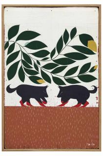 Clare E. Rojas - Untitled (Two Black Animals)