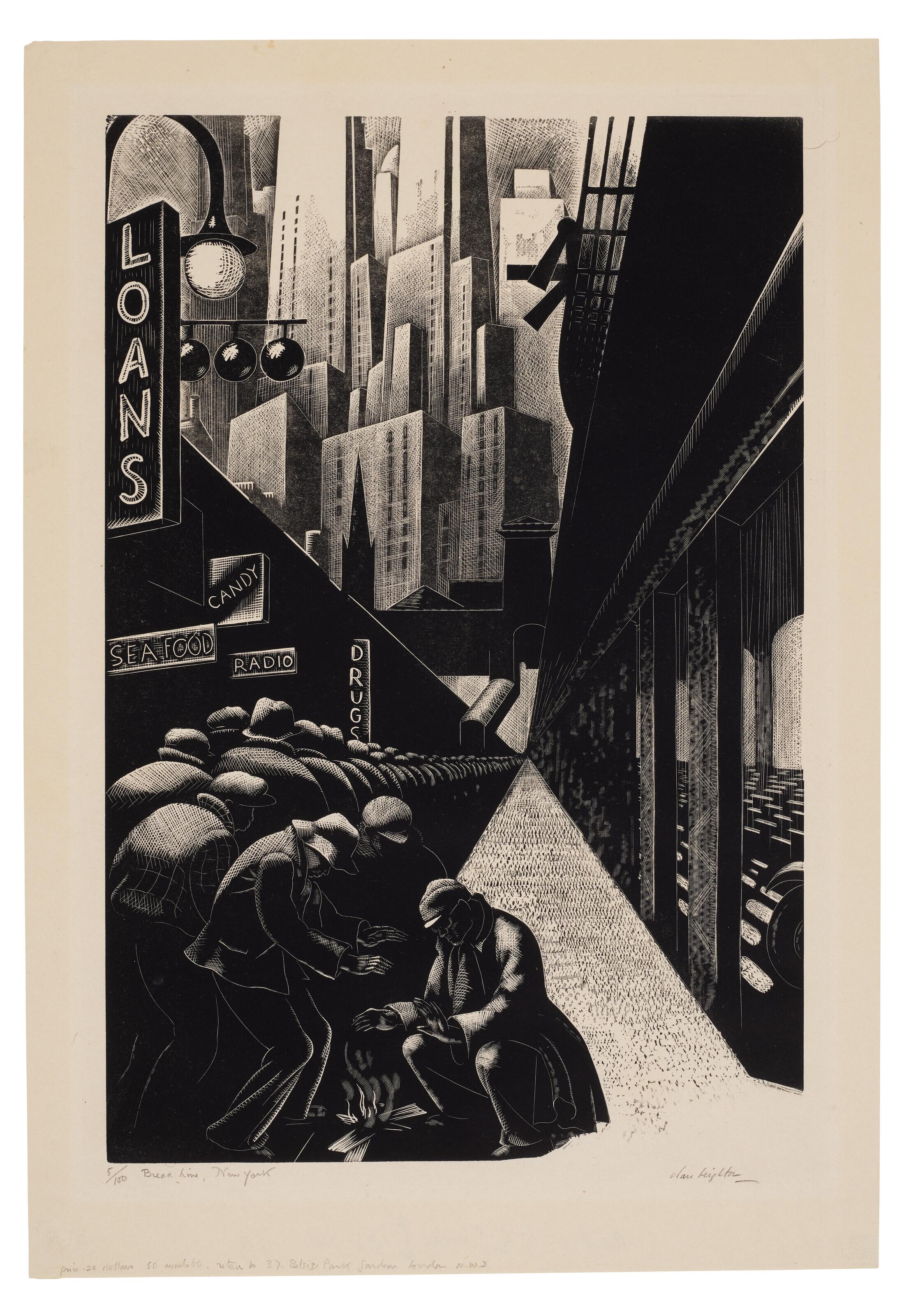 Clare Leighton - Bread Line, New York