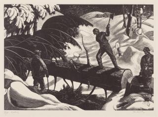 Clare Leighton - Limbing, from Lumber Camp