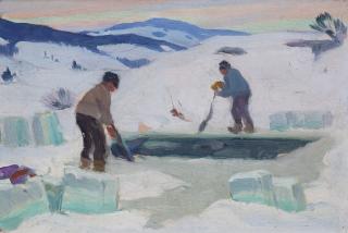 Clarence Alphonse Gagnon - Coupe De La Glace, Rivière Du Gouffre (Charlevoix) (Vers 1921)