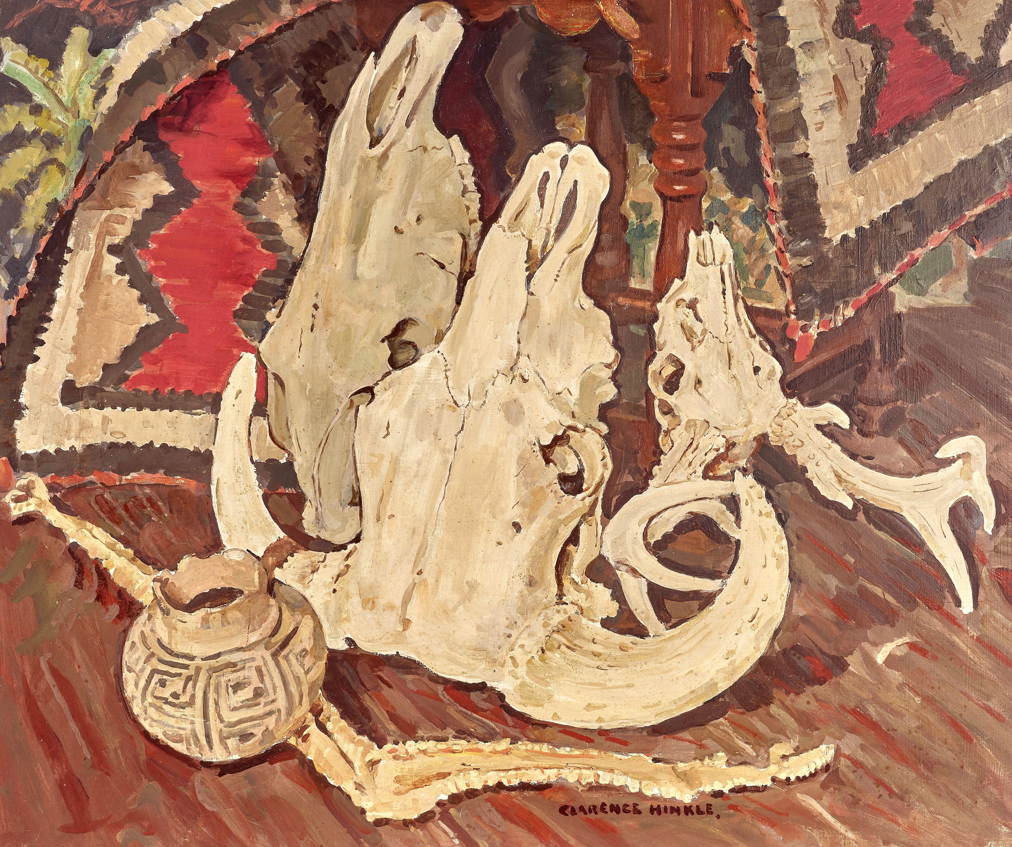 Clarence Hinkle - Skulls, pots and Indian blankets