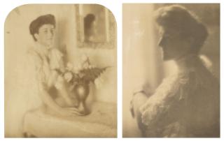 Clarence Hudson White - Woman with Vase of Flowers and Portrait of a Woman, 1906