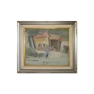 Clarice Beckett - Figure and Bathing Boxes, c.1932