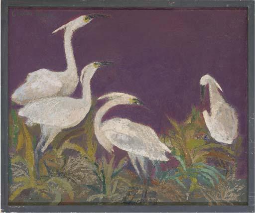 Clarisse Loxton Peacock - Herons in the reeds