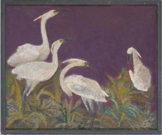 Clarisse Loxton Peacock - Herons in the reeds