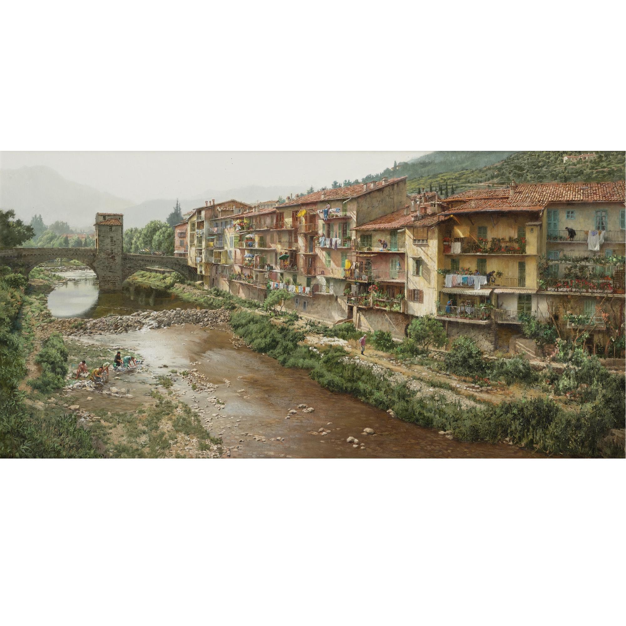 Clark Hulings - Wash Day In The Pyrenees