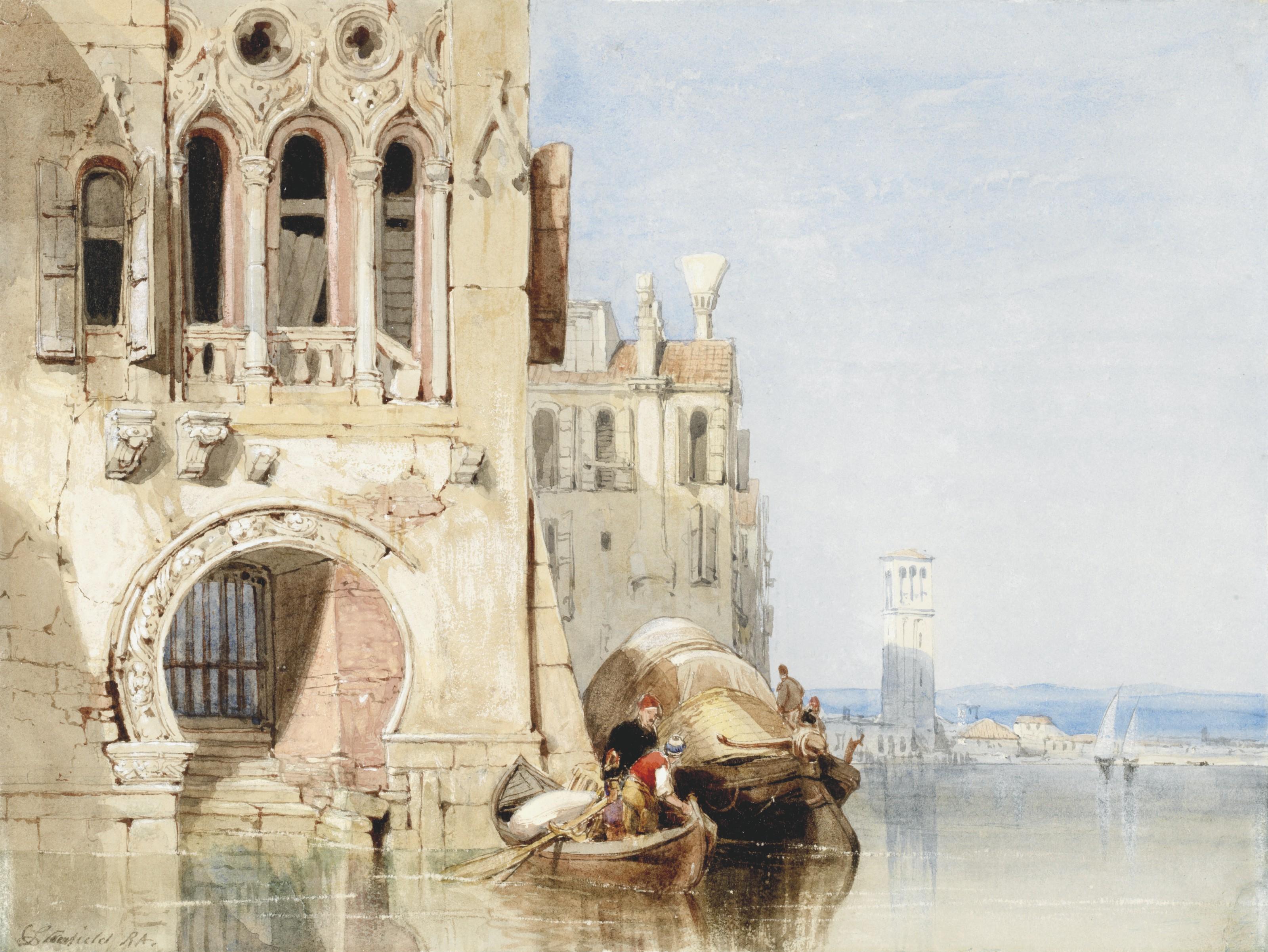Clarkson Frederick Stanfield, R.A. - A capriccio scene, Venice