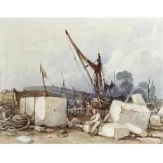 Clarkson Stanfield, R.A. - A Stonemason\'S Yard