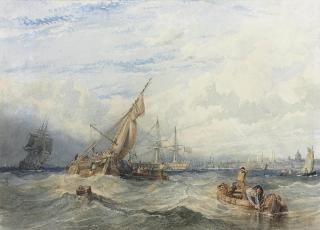 Clarkson Stanfield, R.A. - Shipping in Portsmouth harbour