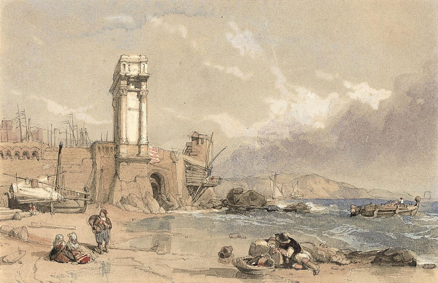 Clarkson Stanfield, R.A. - Trajan\'s Arch, Ancona, Italy