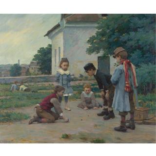 Claude-Emile Schuffenecker - Children Playing With Marbles: Two Works