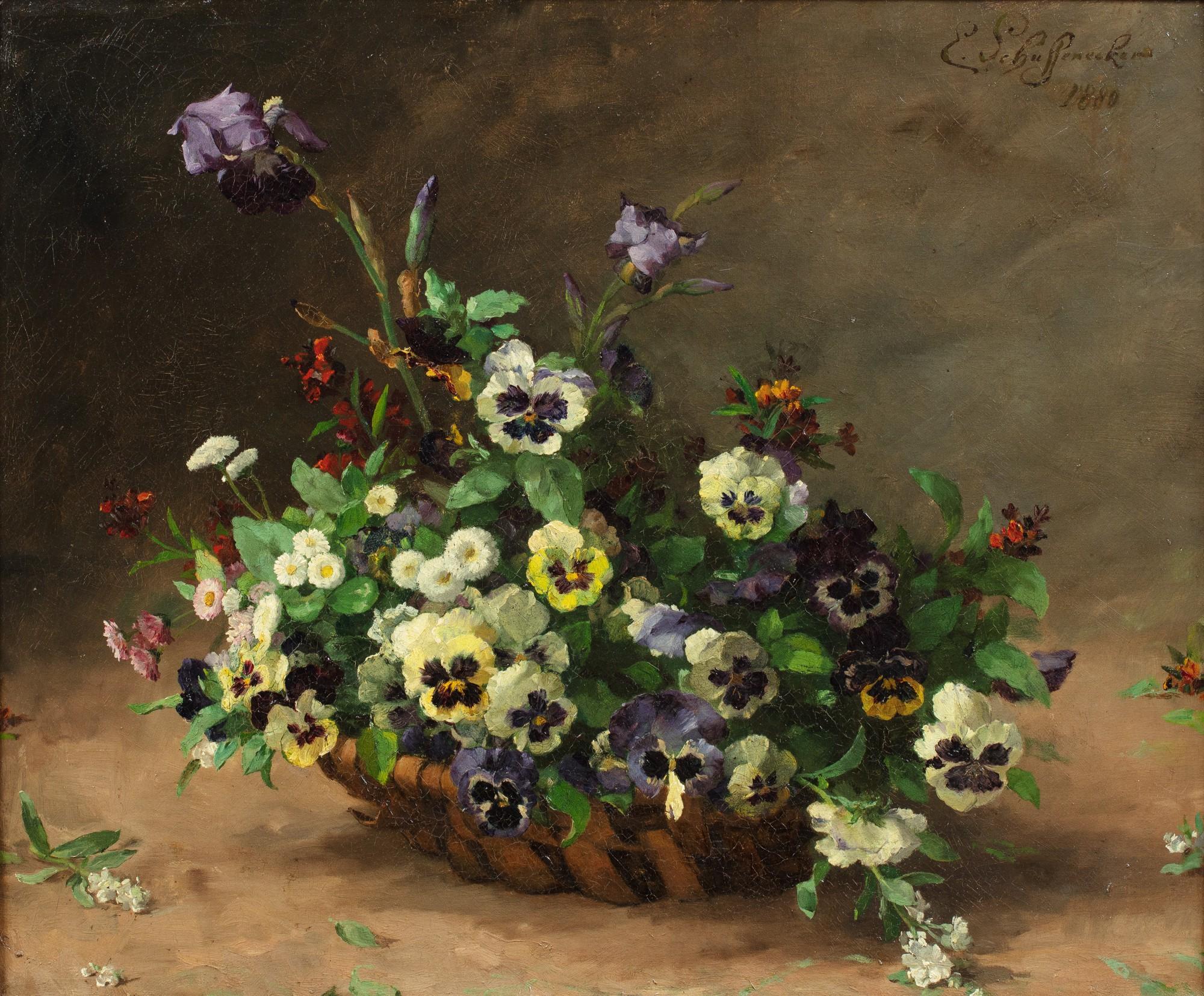 Claude-Émile Schuffenecker - Jetée De Pensées, Paquerettes, Giroflées Et Iris