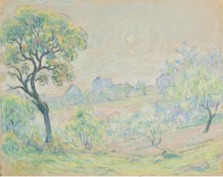 Claude-Émile Schuffenecker - Paysage avec maisons au fond
