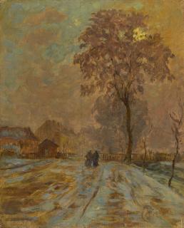 Claude-Émile Schuffenecker - Paysage de neige, deux figures