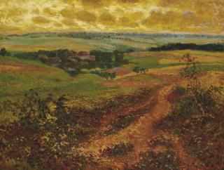 Claude-Emile Schuffenecker - Paysanne se reposant au bord du chemin