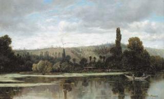 Claude François Auguste Marquise De Mesgriny - A tranquil lake