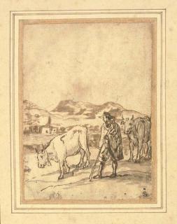 Claude Gellée - A herdsman and two cows