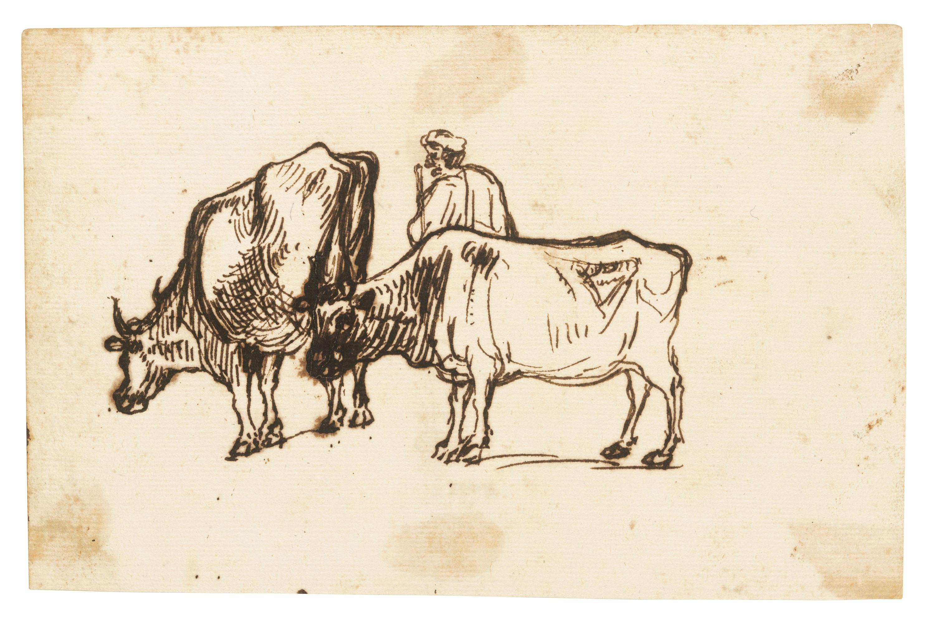 Claude Gellée - A herdsman with two cows