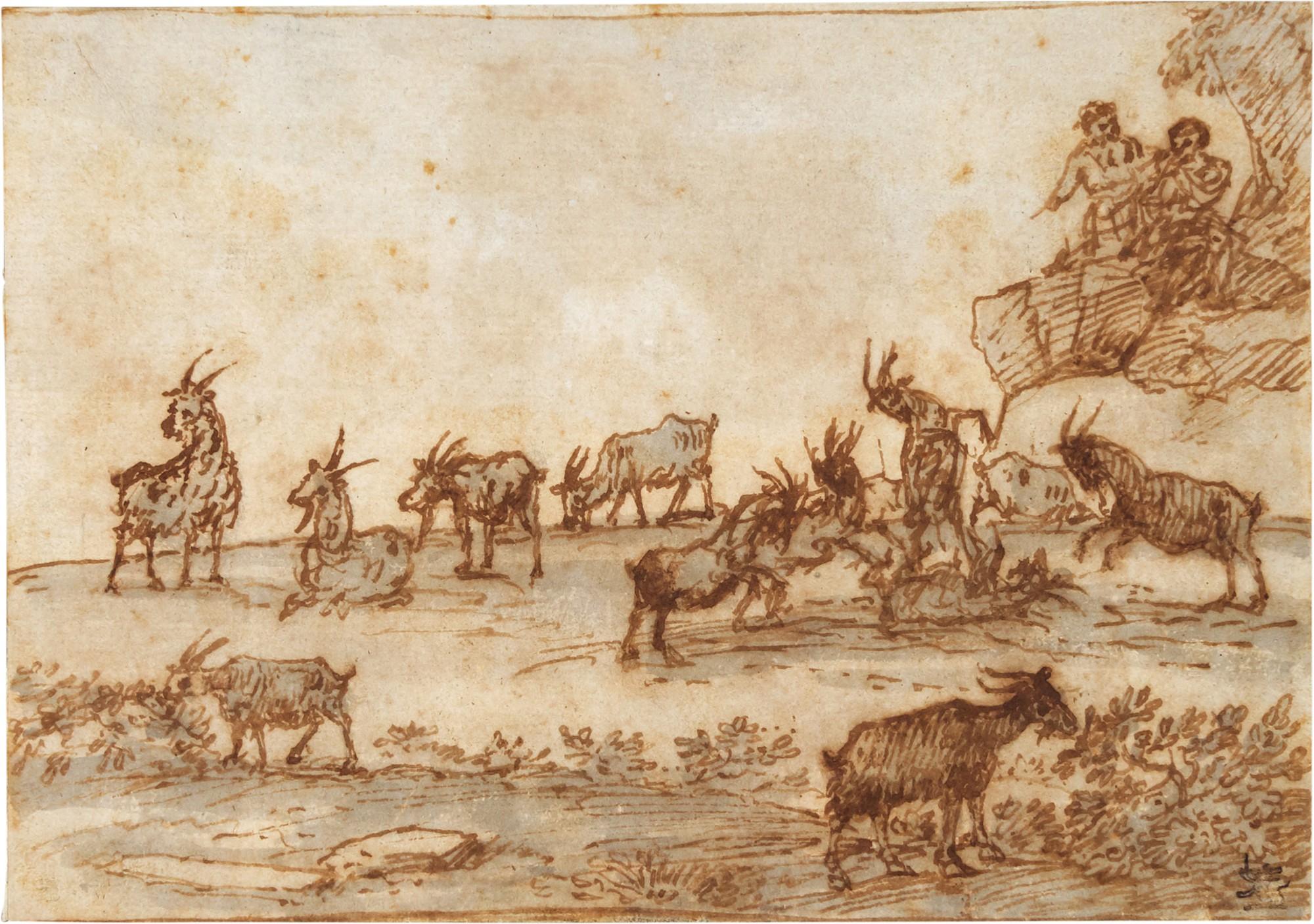Claude Gellée - Goats Grazing In A Landscape
