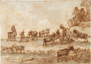 Claude Gellée - Goats Grazing In A Landscape