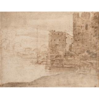Claude Gellée - Recto: Château Fort Au Bord D\'Une Rivière; Verso: Etudes De Paysages
