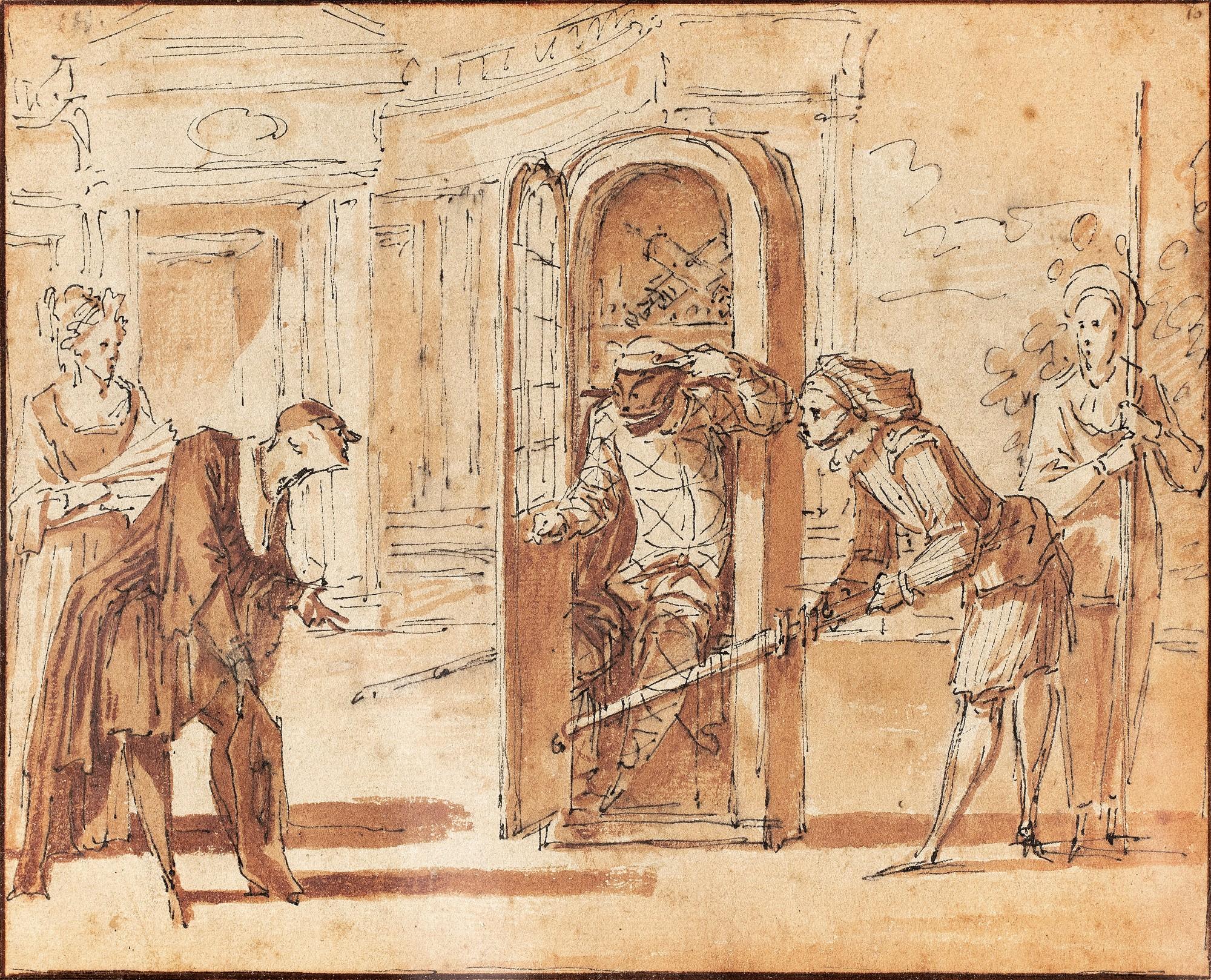 Claude Gillot - Harlequin disguised as an Apothecary