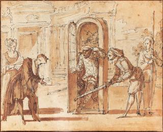 Claude Gillot - Harlequin disguised as an Apothecary