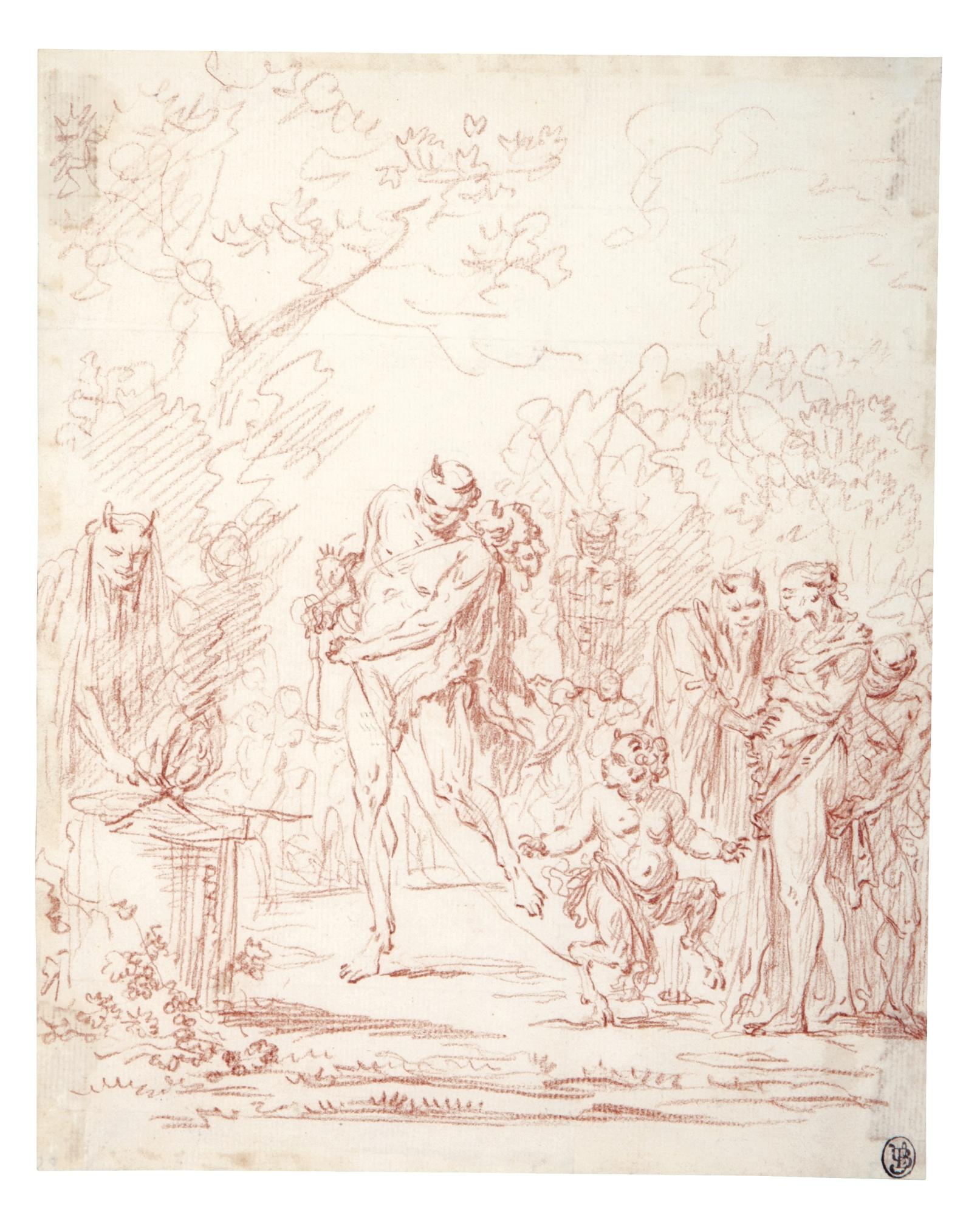 Claude Gillot - Satyrs Preparing A Sacrifice