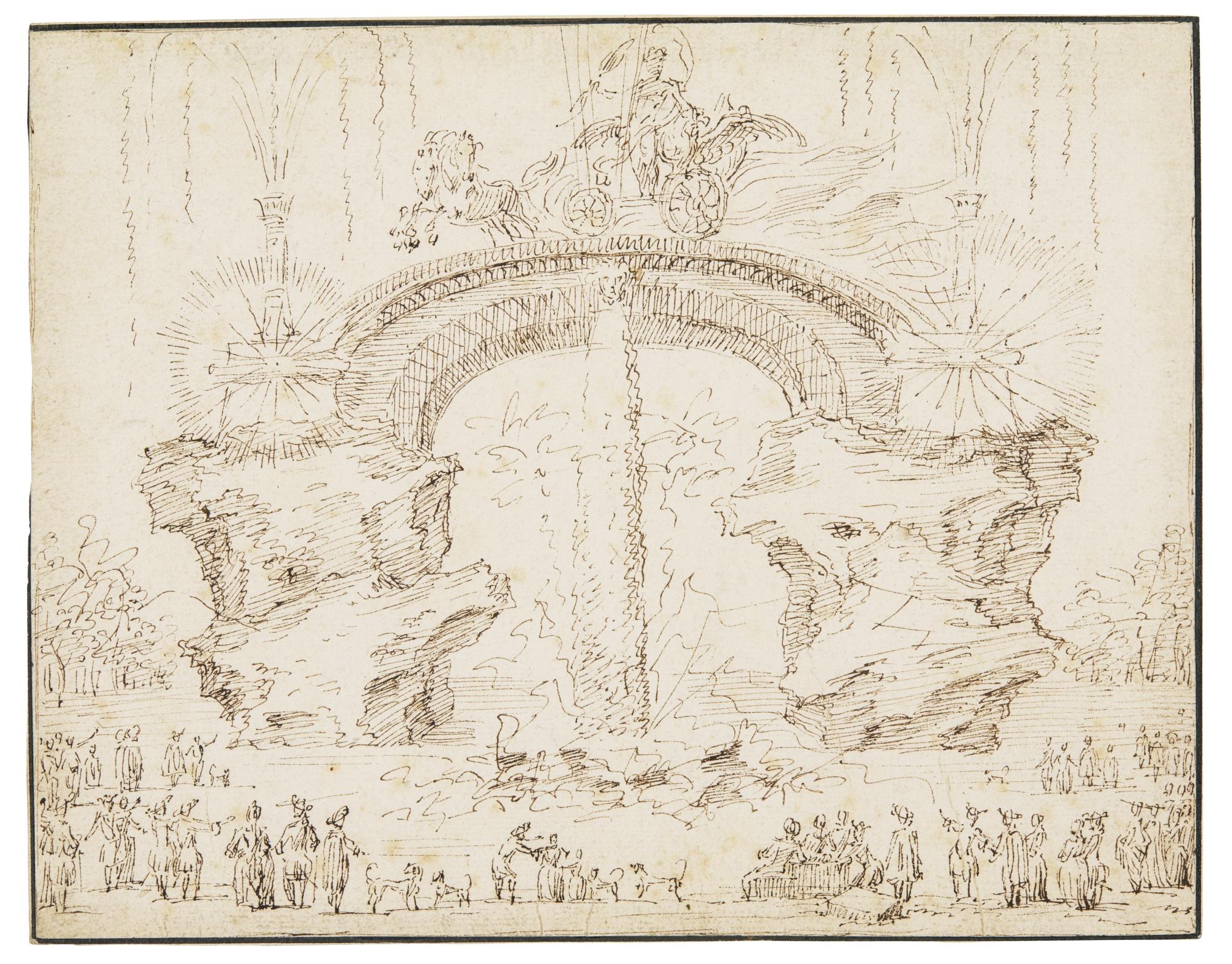 Claude Gillot - Sketch For A Fountain, Or A Theatrical Decoration