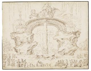 Claude Gillot - Sketch For A Fountain, Or A Theatrical Decoration