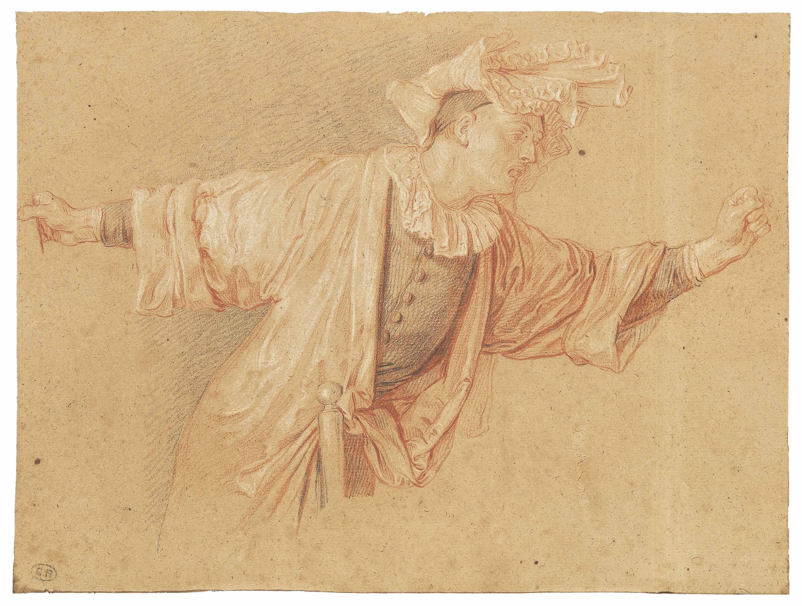 Claude Gillot - Study for Scaramouche, his arms outstretched