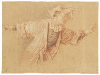 Claude Gillot - Study for Scaramouche, his arms outstretched