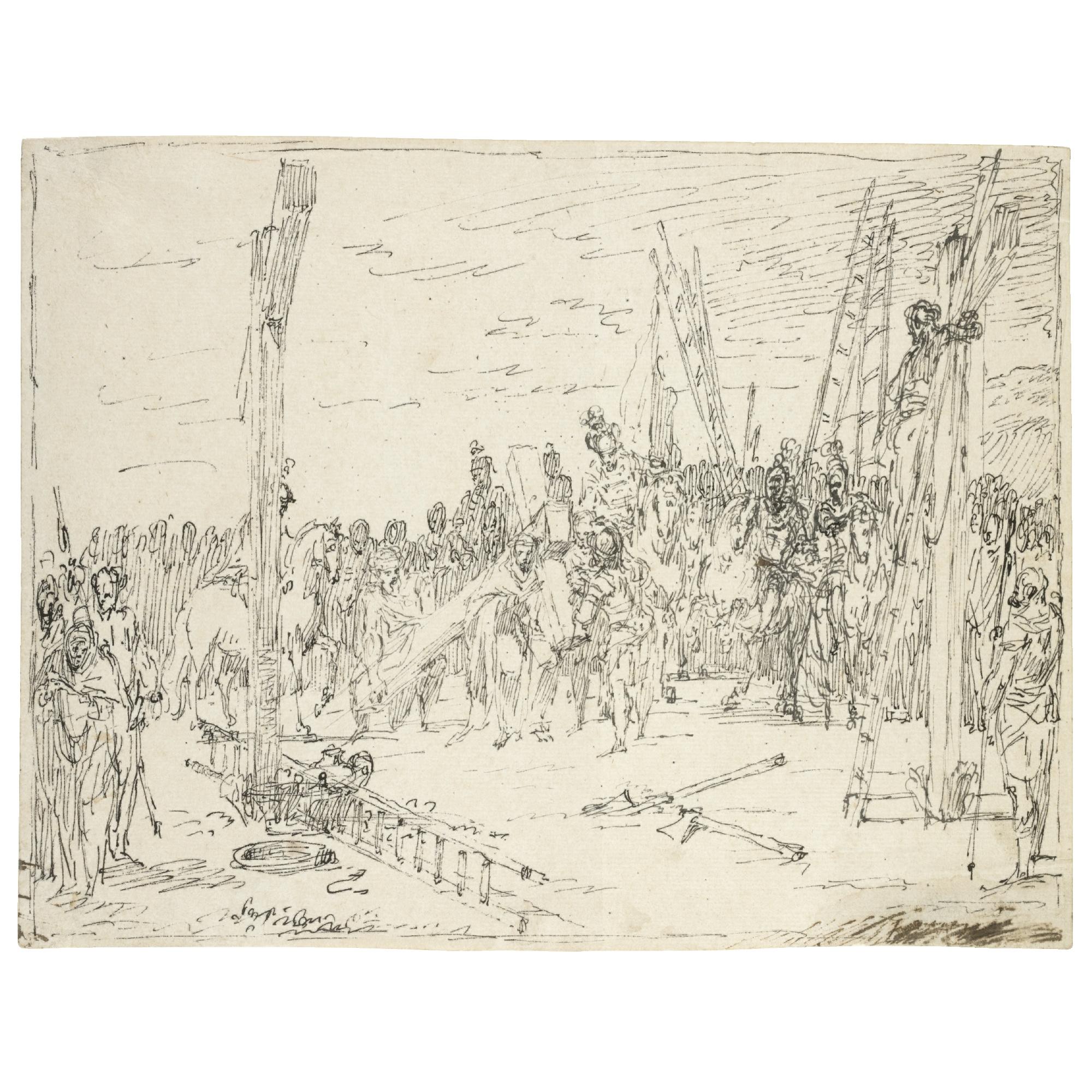 Claude Gillot - The Arrival Of Christ At Golgotha