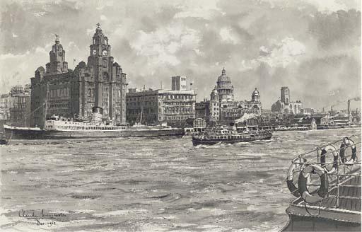Claude Grahame Muncaster, R.W.S., R.O.I. - Liverpool From The Mersey