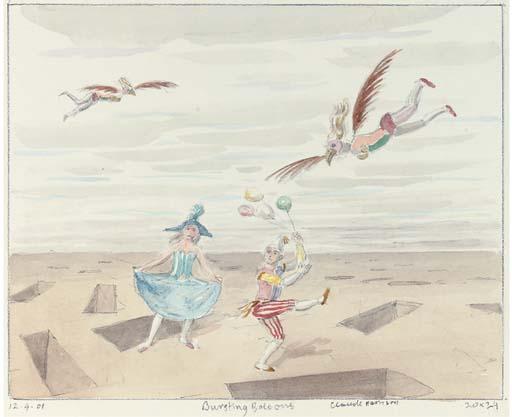 Claude Harrison - Sketch for Commedia del Arte; and 3 further works by the same hand