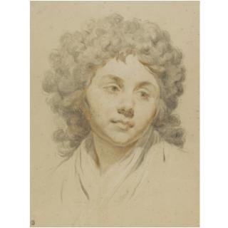 Claude Jean Baptiste Hoin - Head And Shoulders Portrait Of A Young Woman