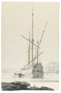 Claude-Joseph Vernet - A Three-Masted Ship At Anchor