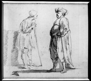 Claude Joseph Vernet - Conversazione tra un giovane e un uomo con turbante