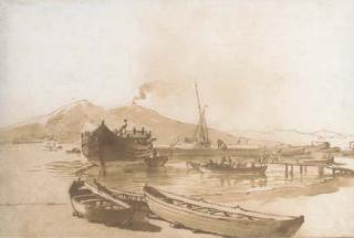 Claude-Joseph Vernet - The Bay of Naples with boats in the foreground, Vesuvius beyond