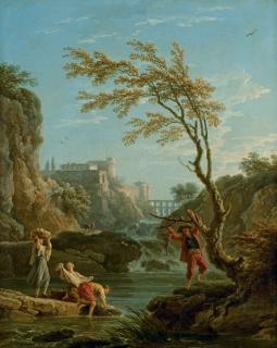 Claude-Joseph Vernet - Un Pêcheur Et Des Lavandières Dans Un Paysage