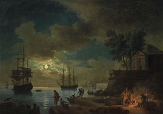 Claude-Joseph Vernet - Un port de mer au clair de lune