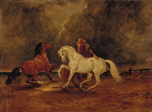 Claude Lorraine Ferneley - Duncan\'S Horses, A Scene From Macbeth