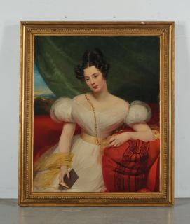 Claude-Marie Dubufe - Portrait de jeune femme tenant un livre