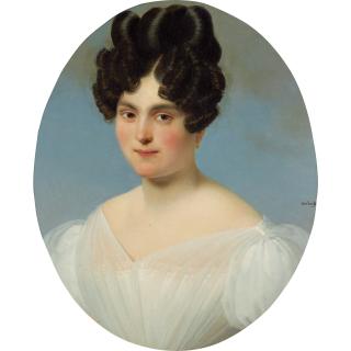 Claude-Marie Dubufe - Portrait De Jeune Femme