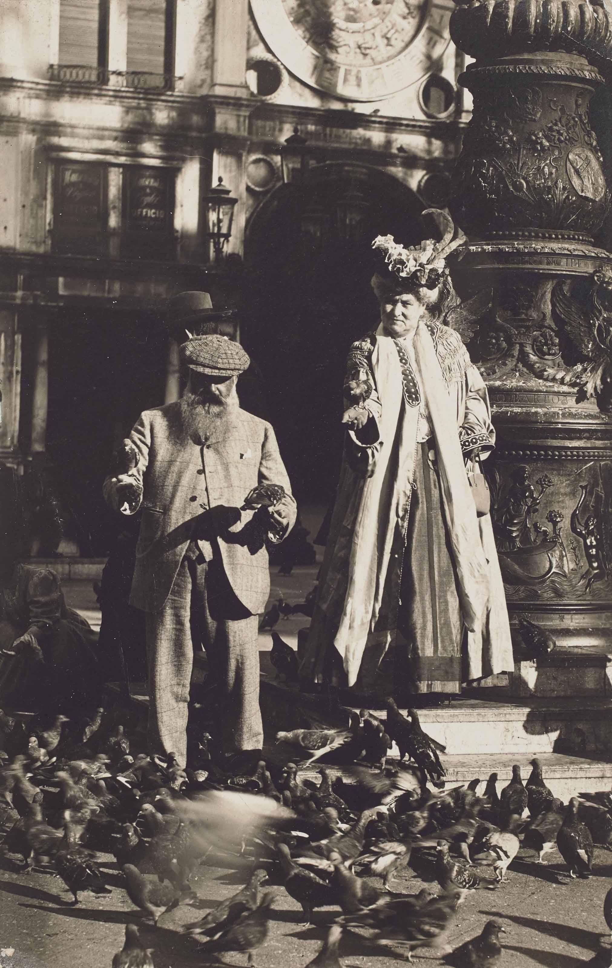 Claude Monet and his second wife Alice Hoschedé Monet in St. Mark’s Square, Venice, October 1908